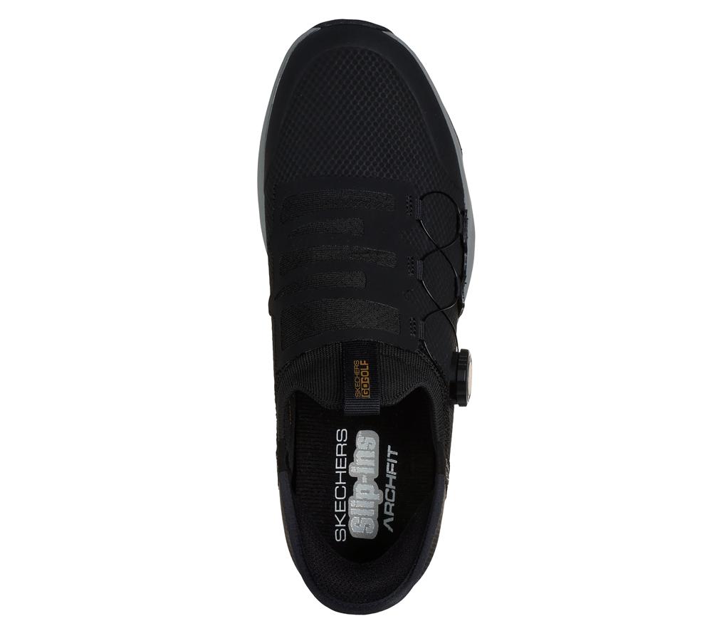Men Skechers Slip-ins: GO GOLF Elite Vortex Slip On Shoes Black / Grey  USA |  7812-XVFNT