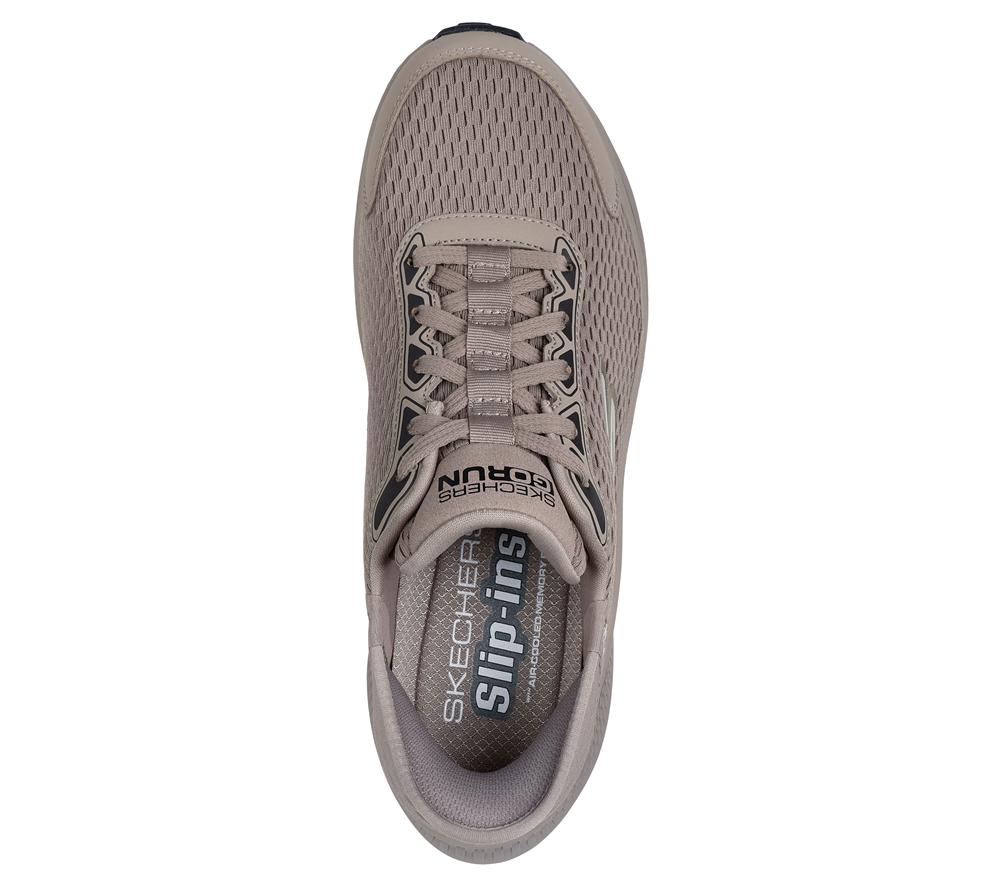 Men Skechers Slip-ins: GO RUN Consistent - Empowered Slip On Shoes Natural White  USA |  8570-KMNSB