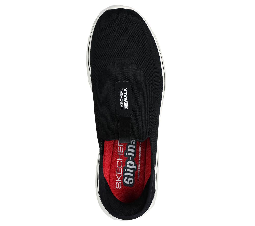 Men Skechers Slip-ins: GO WALK 7 - Easy On 2 Slip On Shoes Black / White  USA |  0154-LISFQ