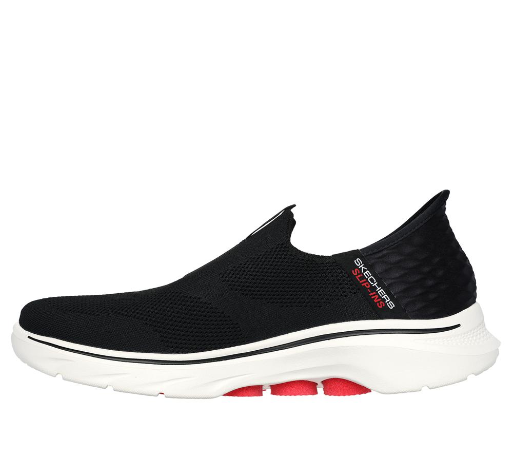 Men Skechers Slip-ins: GO WALK 7 - Easy On 2 Slip On Shoes Black / White  USA |  0154-LISFQ