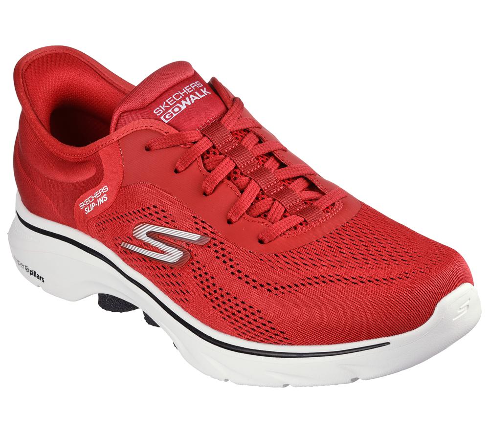 Men Skechers Slip-ins: GO WALK 7 - Valin Slip On Shoes Red / Black  USA |  1835-ODABU
