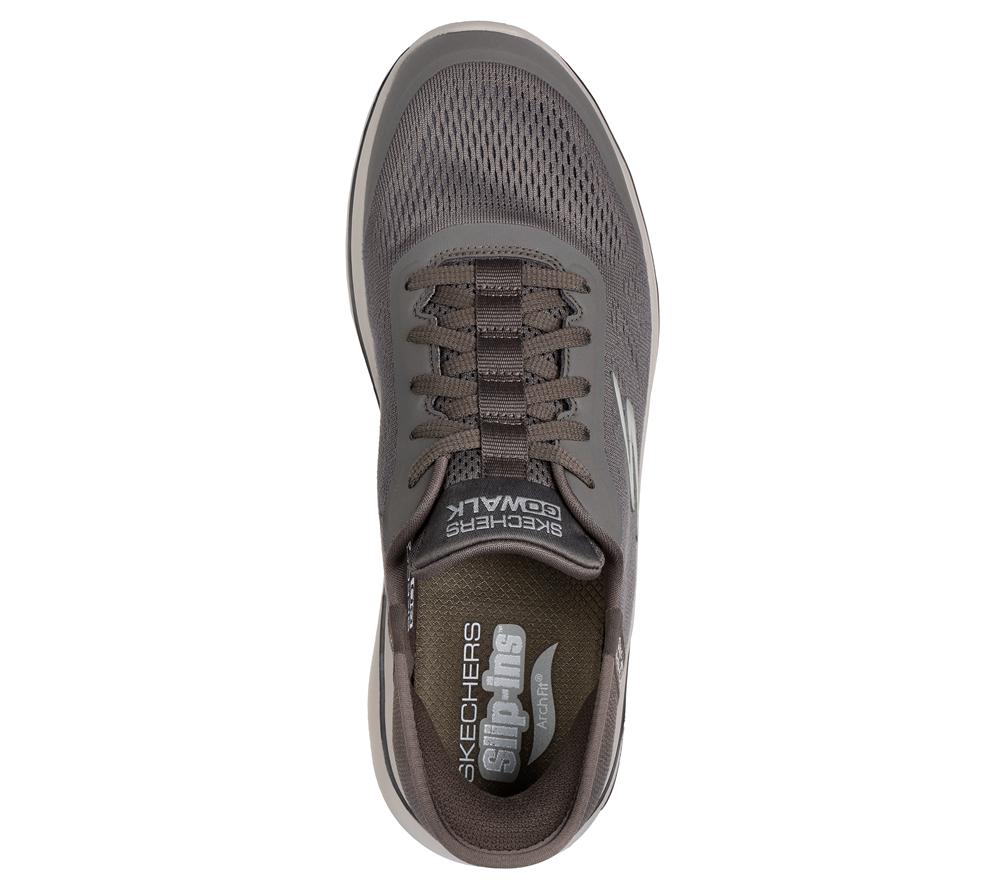 Men Skechers Slip-ins: GO WALK AF 2.0 - Simplicity 2 Slip On Shoes Brown  USA |  0365-LINOJ