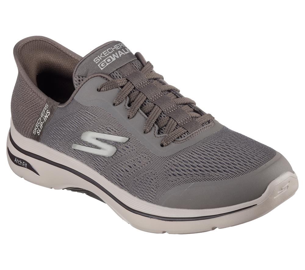 Men Skechers Slip-ins: GO WALK AF 2.0 - Simplicity 2 Slip On Shoes Brown  USA |  0365-LINOJ