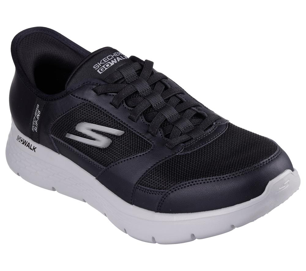 Men Skechers Slip-ins: GO WALK Flex - Anza Hands Free Slip Ins Black / Grey  USA |  1690-MUEWV