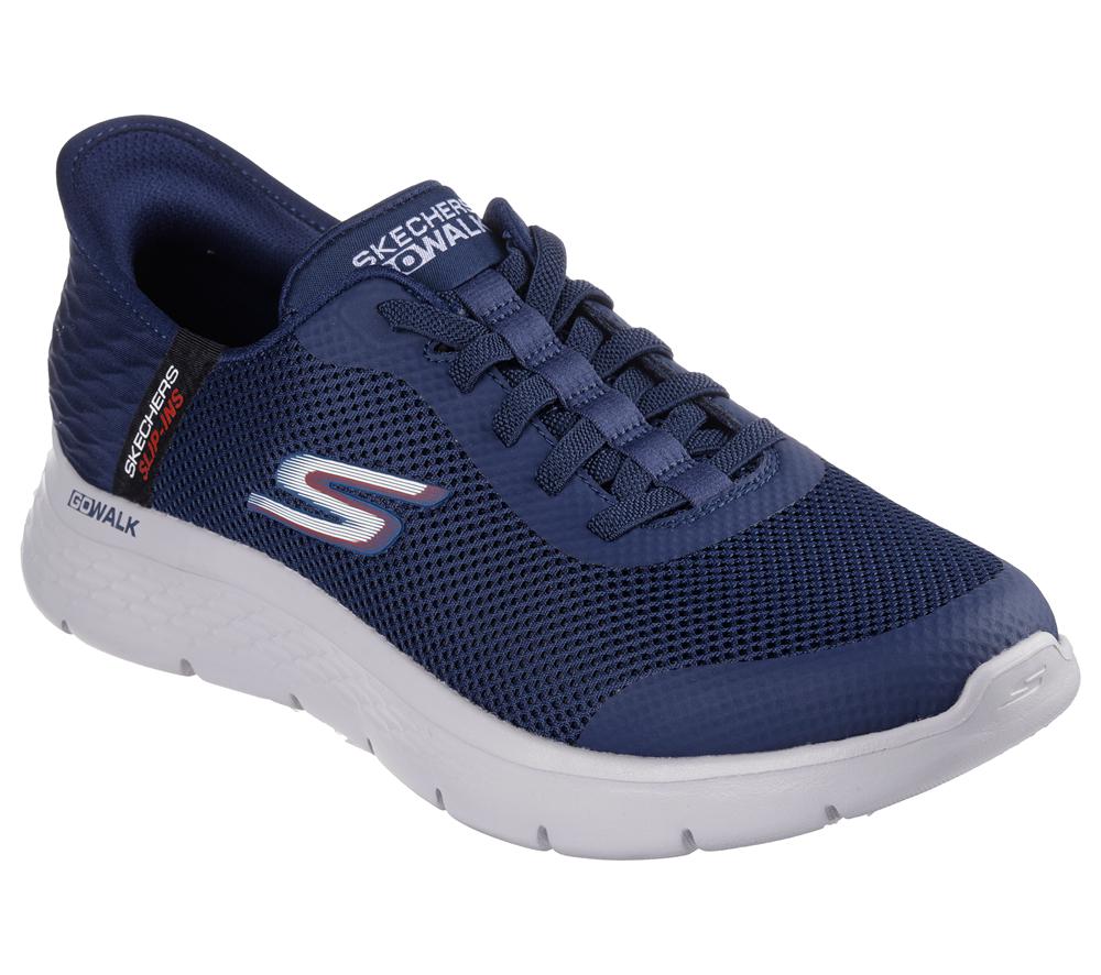 Men Skechers Slip-ins: GO WALK Flex - Hands Up Hands Free Slip Ins Navy  USA |  3476-RSLXT