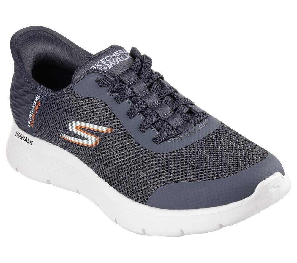Men Skechers Slip-ins: GO WALK Flex - Hands Up Hands Free Slip Ins Grey  USA |  0784-HIUND