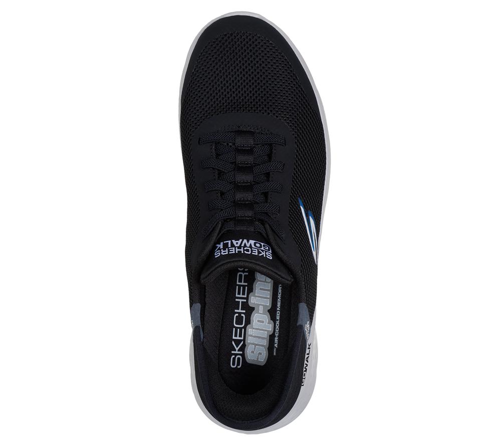 Men Skechers Slip-ins: GO WALK Flex - Hands Up Hands Free Slip Ins Black / Grey  USA |  2093-TAJXS