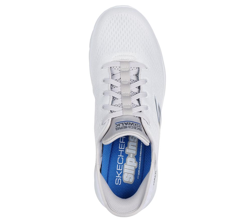 Men Skechers Slip-ins: GO WALK Flex - New World Sneakers White / Gray  USA |  8063-XNUKV