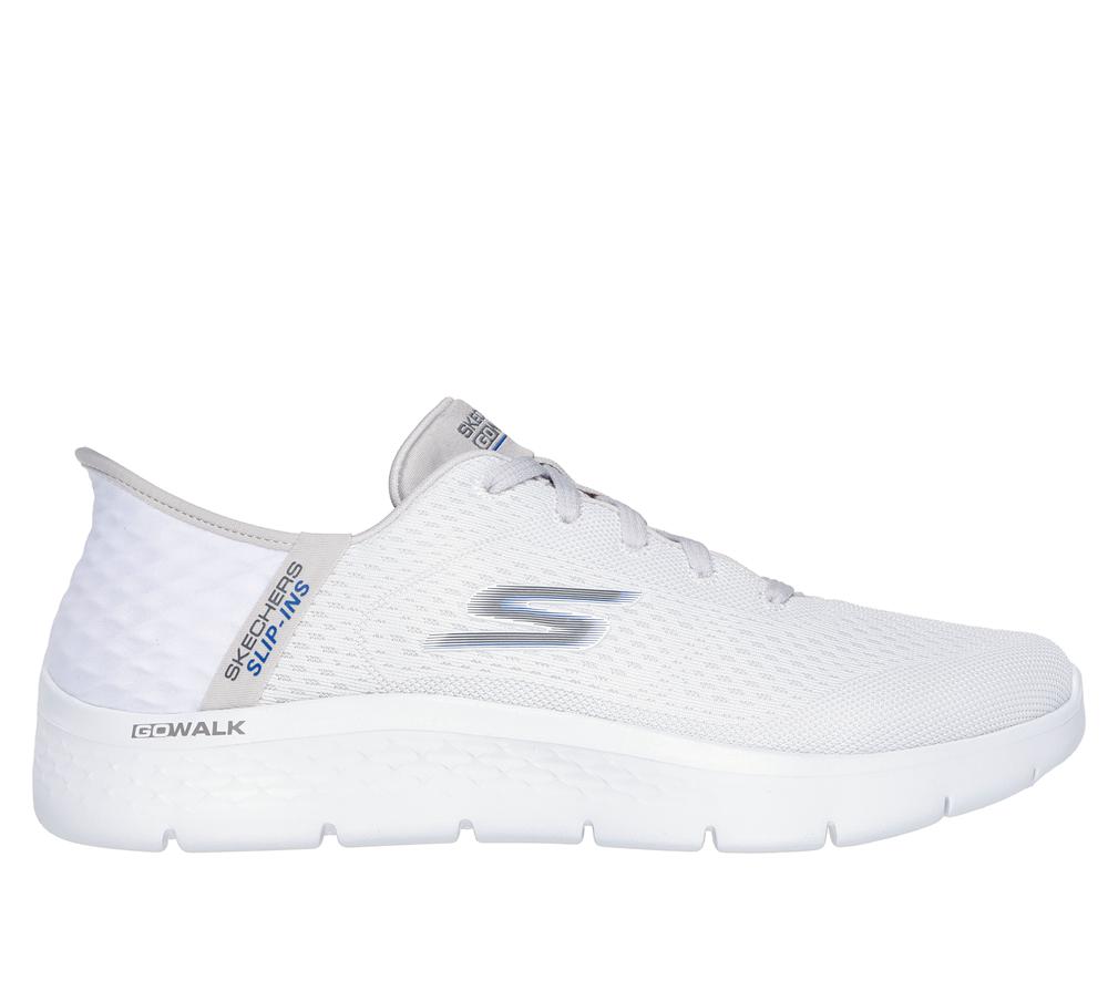 Men Skechers Slip-ins: GO WALK Flex - New World Sneakers White / Gray  USA |  8063-XNUKV