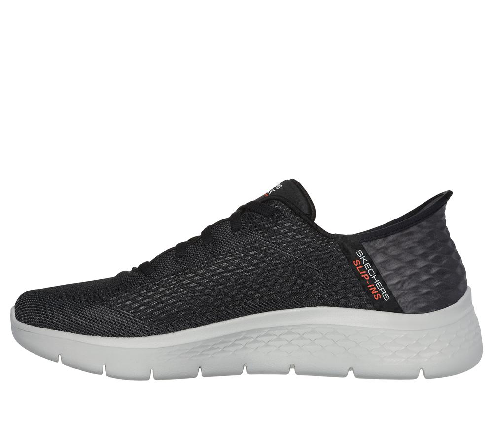 Men Skechers Slip-ins: GO WALK Flex - New World Hands Free Slip Ins Black / Orange  USA |  4893-HWMUS