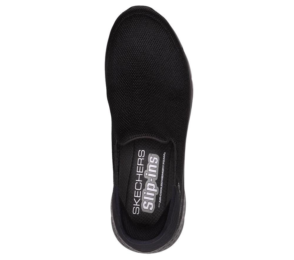 Men Skechers Slip-ins: GO WALK Flex - No Hands Slip On Shoes Black  USA |  0168-SHMIO