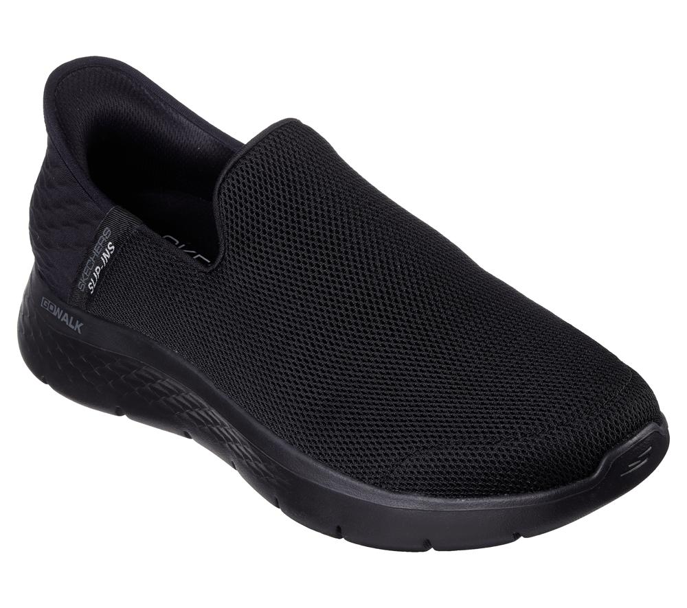 Men Skechers Slip-ins: GO WALK Flex - No Hands Slip On Shoes Black  USA |  0168-SHMIO