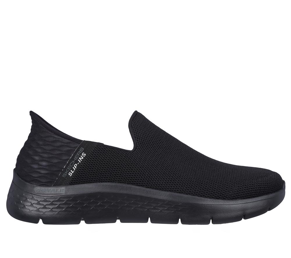 Men Skechers Slip-ins: GO WALK Flex - No Hands Slip On Shoes Black  USA |  0168-SHMIO