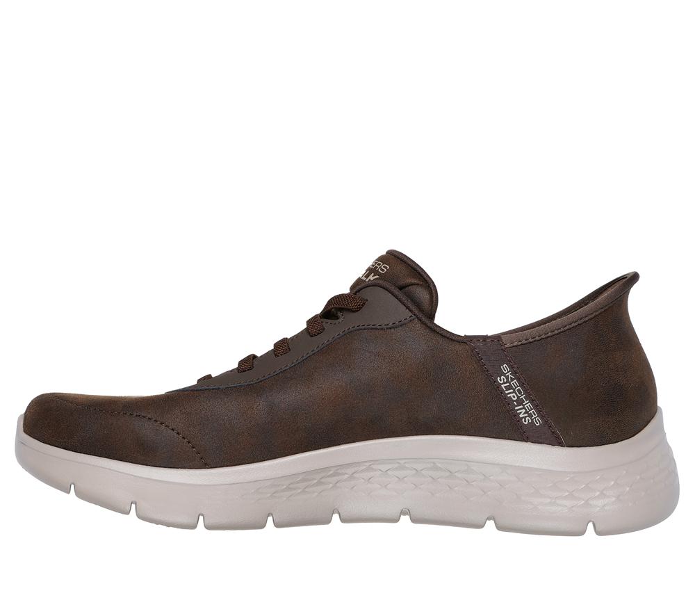Men Skechers Slip-ins: GO WALK Flex - Smooth Motion Hands Free Slip Ins Brown  USA |  3957-AFWUX