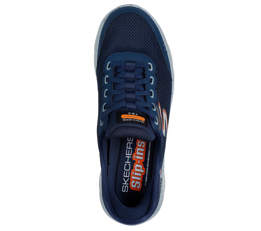 Men Skechers Slip-ins: GO WALK Flex - Waterproof Slip On Shoes Navy  USA |  1837-TYNHA
