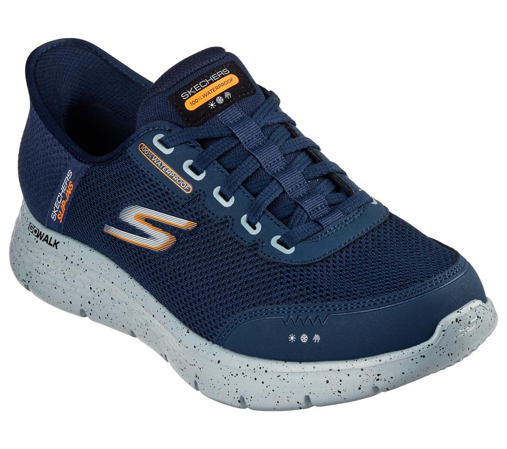 Men Skechers Slip-ins: GO WALK Flex - Waterproof Slip On Shoes Navy  USA |  1837-TYNHA
