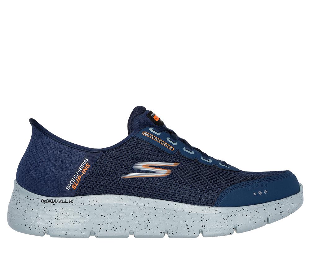 Men Skechers Slip-ins: GO WALK Flex - Waterproof Slip On Shoes Navy  USA |  1837-TYNHA