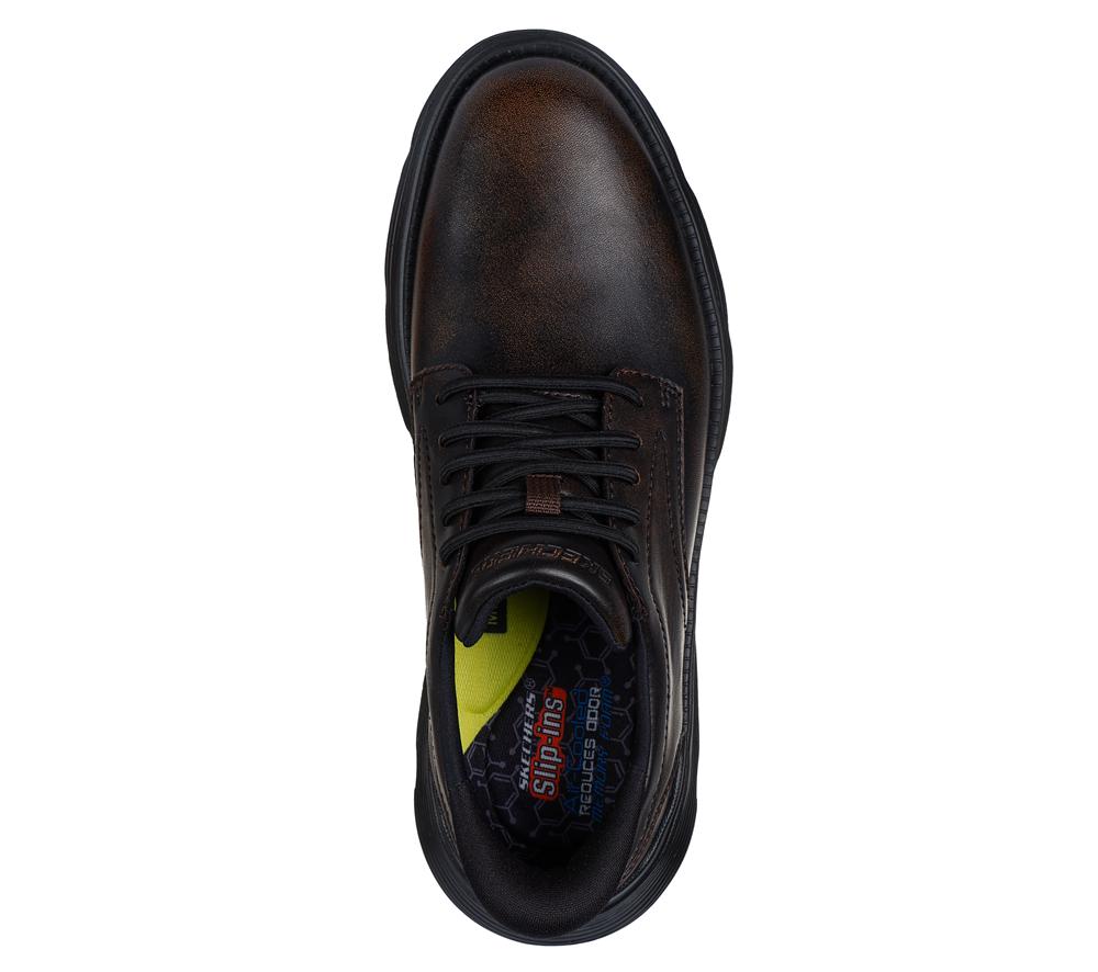 Men Skechers Slip-ins: Garza - Duran Smart Shoes Dark Brown  USA |  4856-HJSXZ