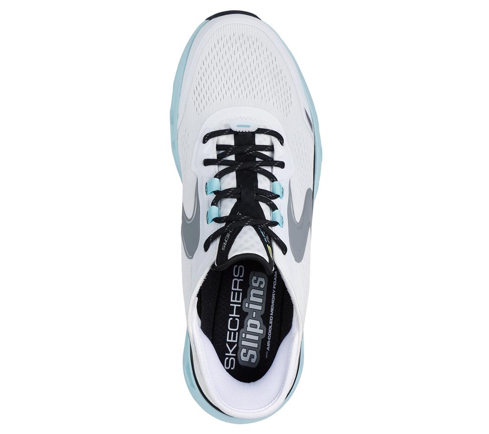 Men Skechers Slip-ins: Glide-Step Altus Slip On Shoes White / Blue  USA |  7568-HRSWB