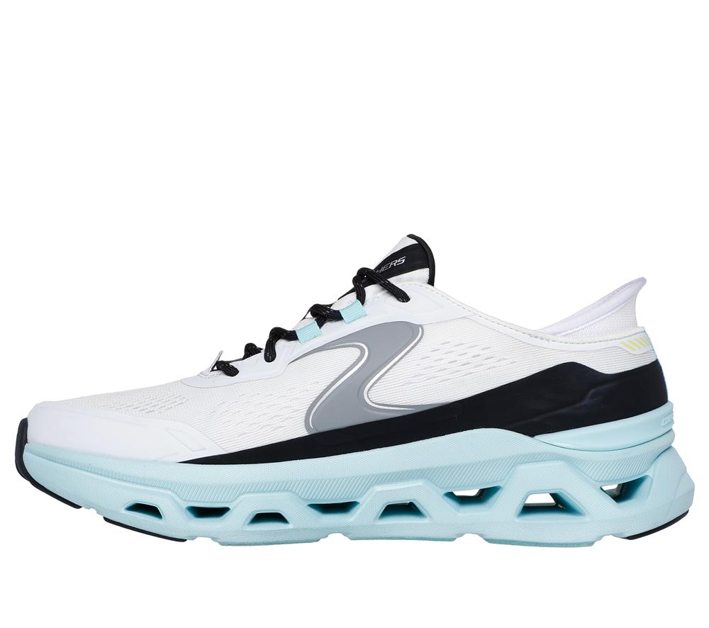 Men Skechers Slip-ins: Glide-Step Altus Slip On Shoes White / Blue  USA |  7568-HRSWB