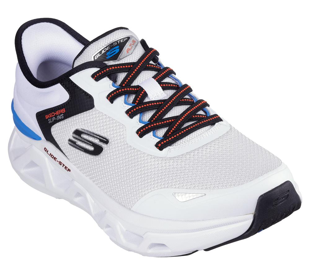 Men Skechers Slip-ins: Glide-Step Altus - Turn Out Hands Free Slip Ins White / Multicolor  USA |  5926-WBGMX