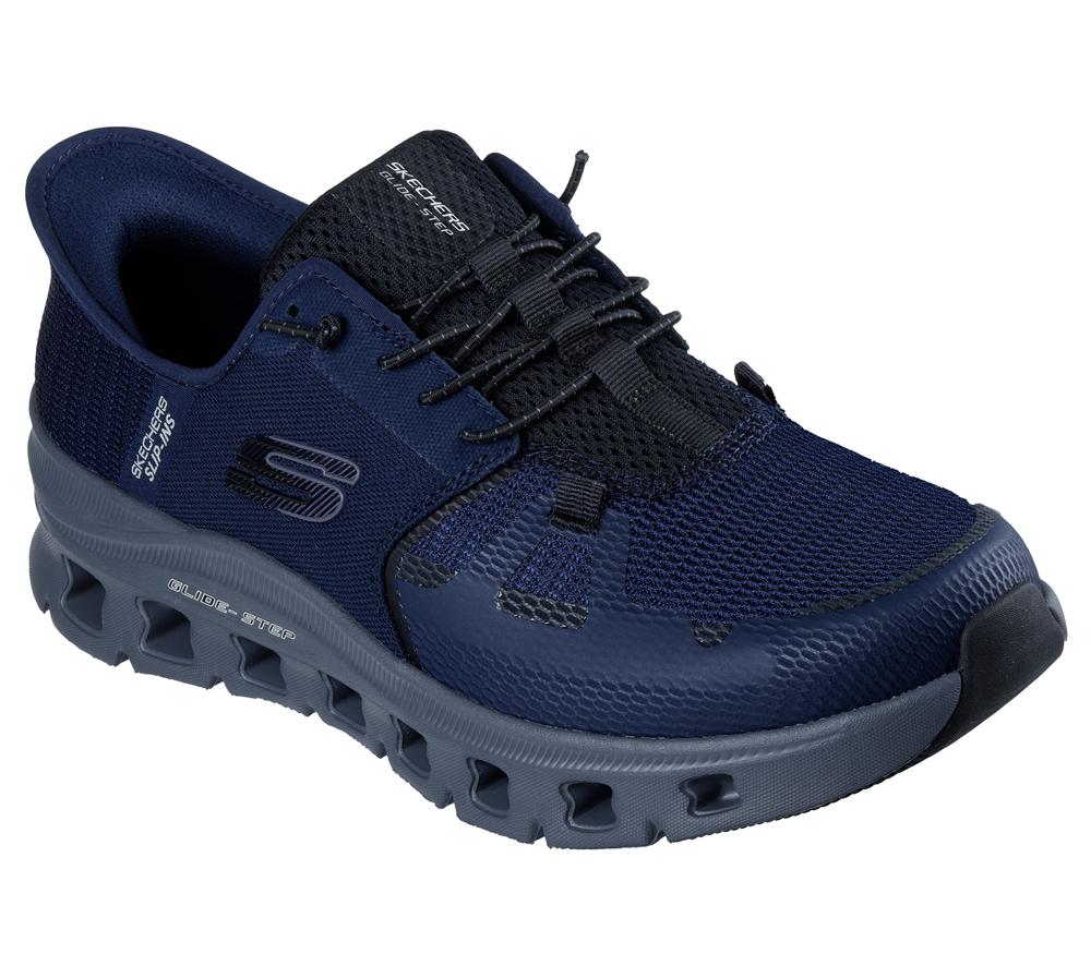 Men Skechers Slip-ins: Glide-Step Pro Slip On Shoes Navy / Charcoal  USA |  5491-BNSLV