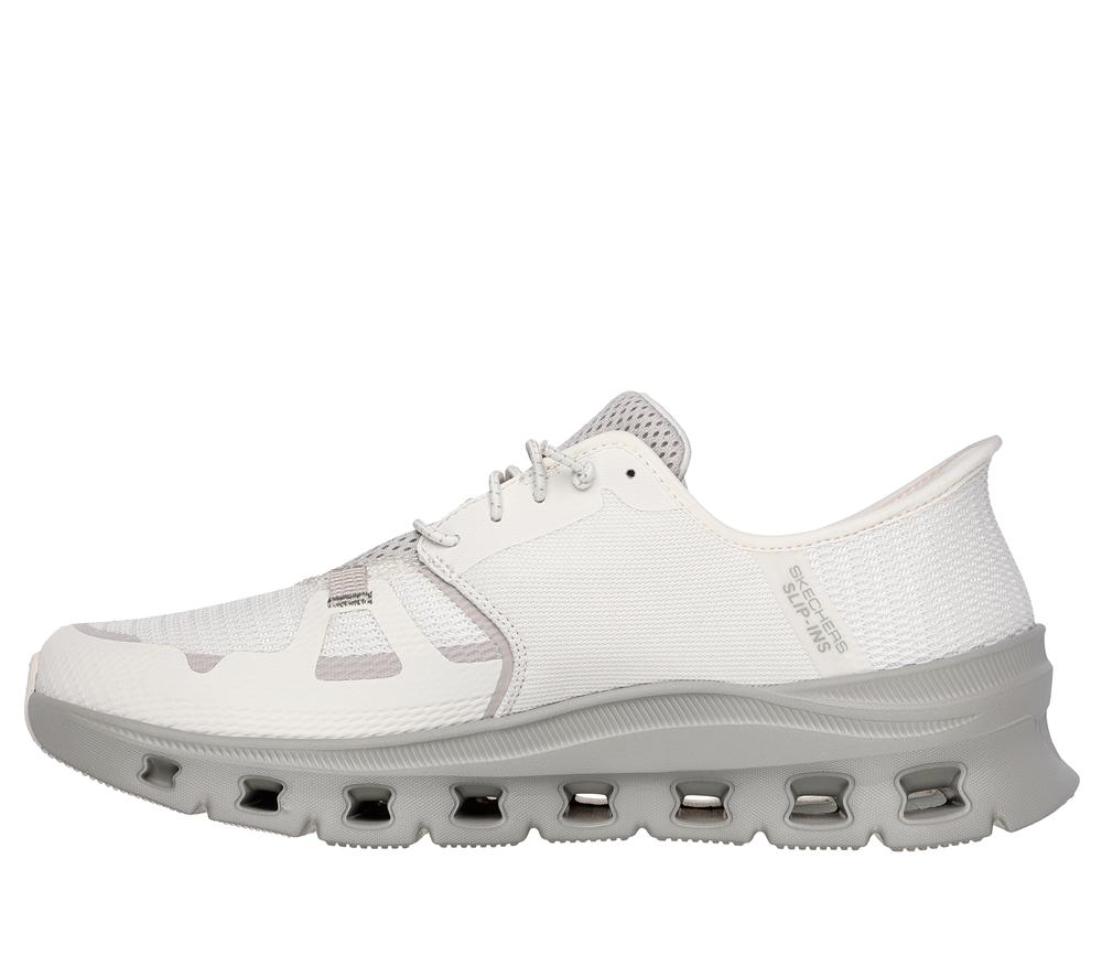 Men Skechers Slip-ins: Glide-Step Pro Slip On Shoes Natural White  USA |  4158-IPFMH