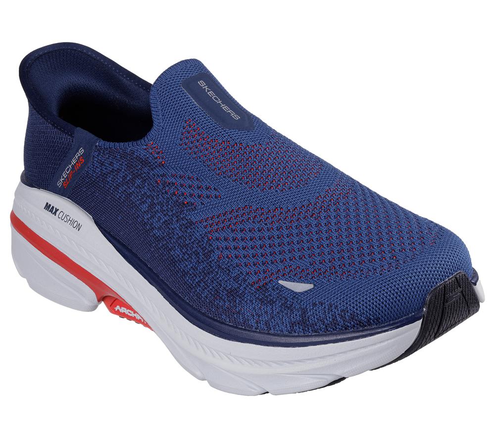 Men Skechers Slip-ins: Max Cushioning Arch Fit 2.0 Slip On Shoes Navy / Red  USA |  1093-SOPFN