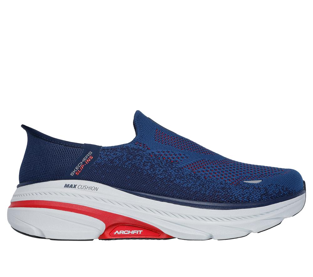 Men Skechers Slip-ins: Max Cushioning Arch Fit 2.0 Slip On Shoes Navy / Red  USA |  1093-SOPFN