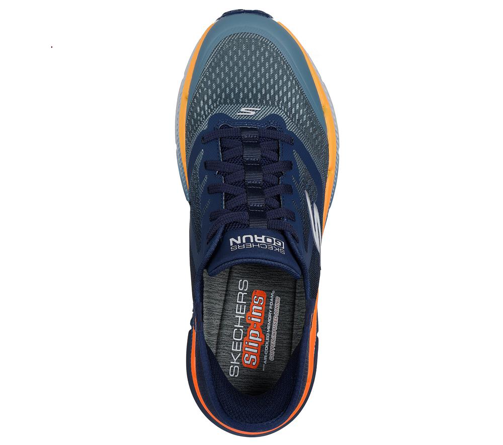 Men Skechers Slip-ins: Max Cushioning Premier 2.0 Slip On Shoes Navy / Orange  USA |  1690-PUMFL