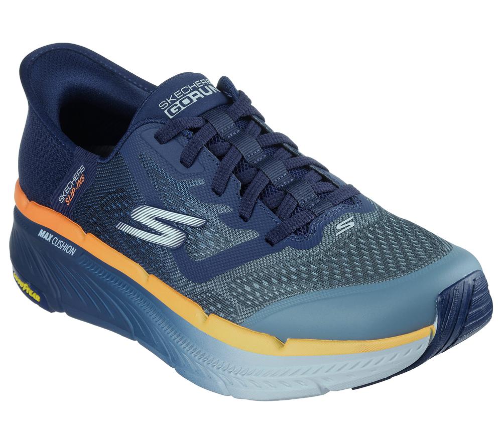 Men Skechers Slip-ins: Max Cushioning Premier 2.0 Slip On Shoes Navy / Orange  USA |  1690-PUMFL