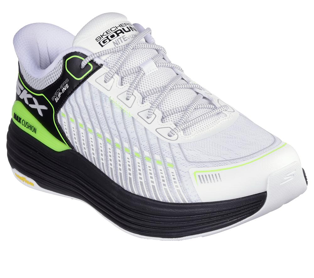Men Skechers Slip-ins: Max Cushioning Suspension Sneakers White / Black  USA |  0215-ENUOL