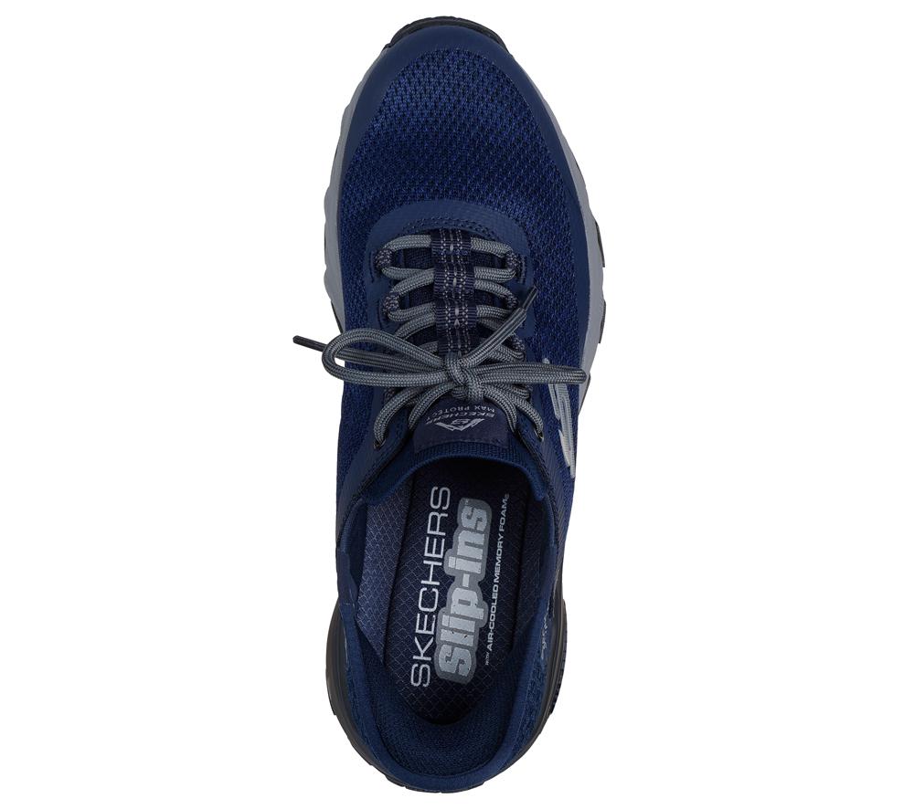 Men Skechers Slip-ins: Max Protect - Assembly Slip On Shoes Navy  USA |  8936-YOQVT
