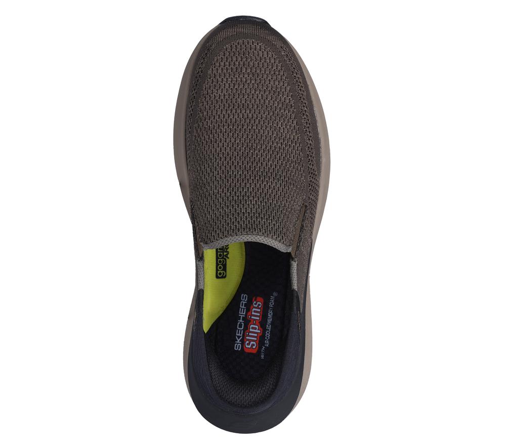 Men Skechers Slip-ins: Neville - Rovelo Slip On Shoes Olive / Black  USA |  6347-HYPFA