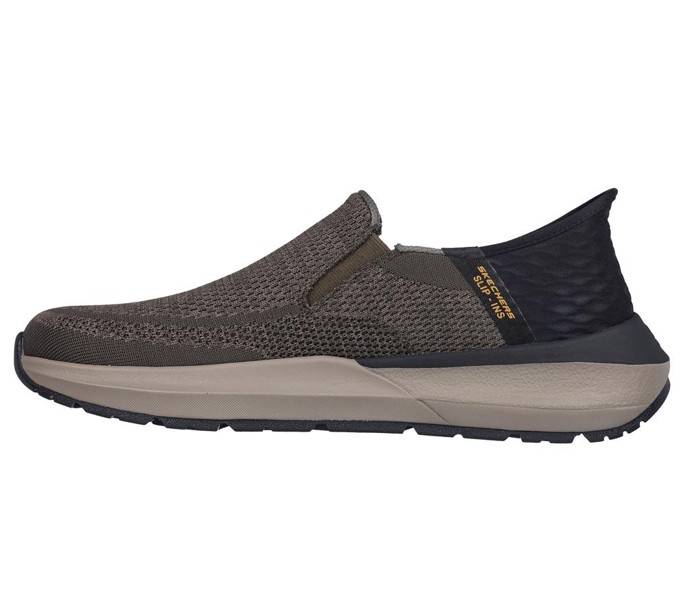 Men Skechers Slip-ins: Neville - Rovelo Slip On Shoes Olive / Black  USA |  6347-HYPFA