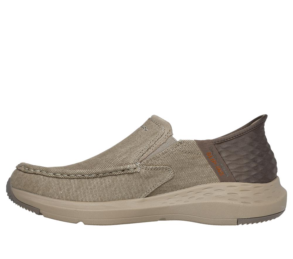 Men Skechers Slip-ins: Parson - Dewitt Boat Shoes Taupe Brown  USA |  4753-ISKAR