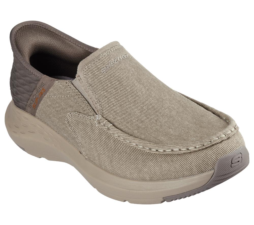 Men Skechers Slip-ins: Parson - Dewitt Boat Shoes Taupe Brown  USA |  4753-ISKAR