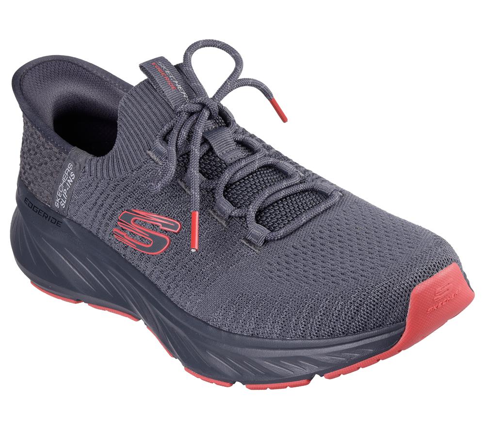 Men Skechers Slip-ins RF: Edgeride - Raygo Hands Free Slip Ins Charcoal / Red  USA |  8207-CHZTY