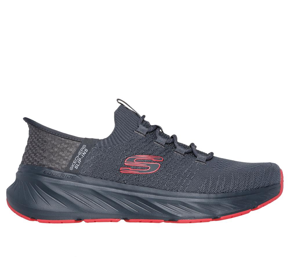 Men Skechers Slip-ins RF: Edgeride - Raygo Hands Free Slip Ins Charcoal / Red  USA |  8207-CHZTY