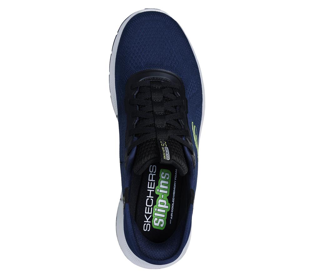 Men Skechers Slip-ins RF: Equalizer 5.0 - Standpoint Hands Free Slip Ins Navy / Lime  USA |  4876-EQZSO