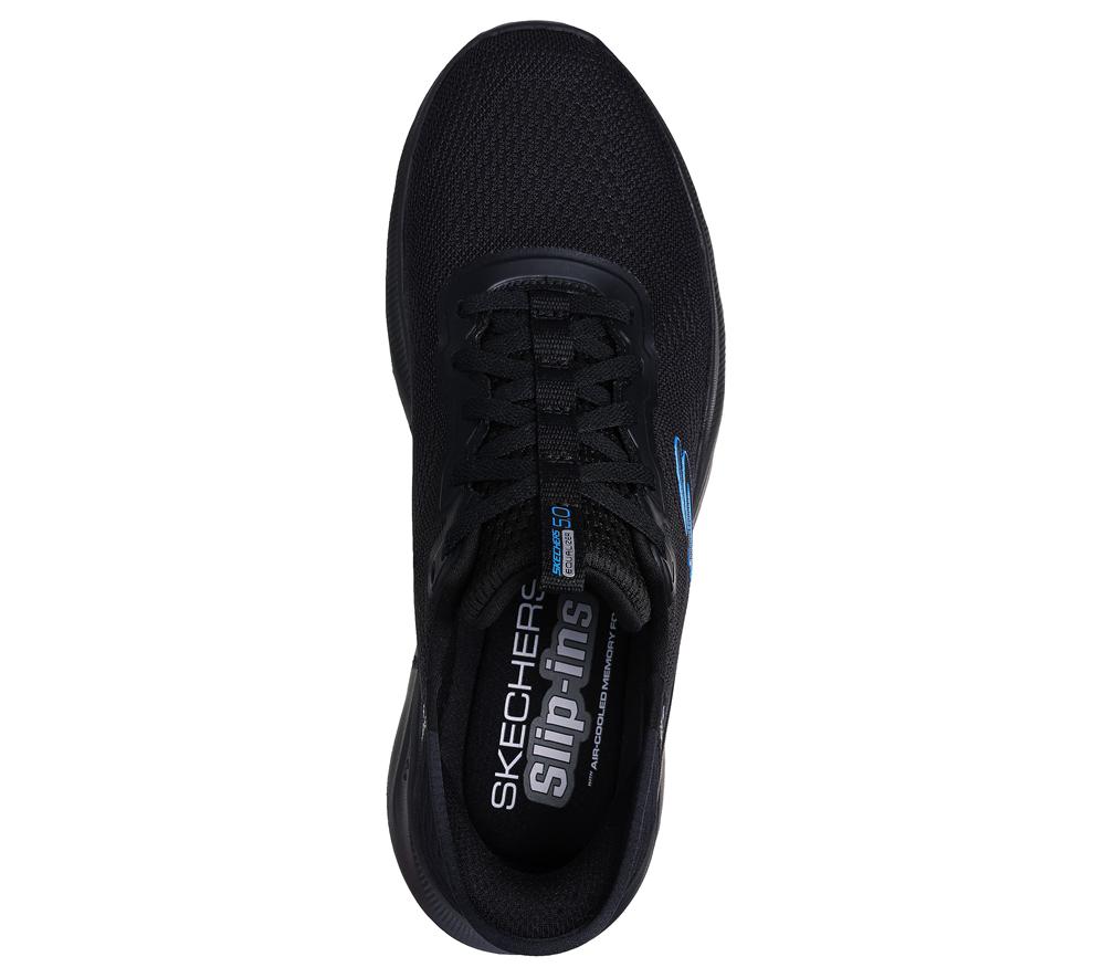 Men Skechers Slip-ins RF: Equalizer 5.0 - Standpoint Hands Free Slip Ins Black / Blue  USA |  4586-XDEIU