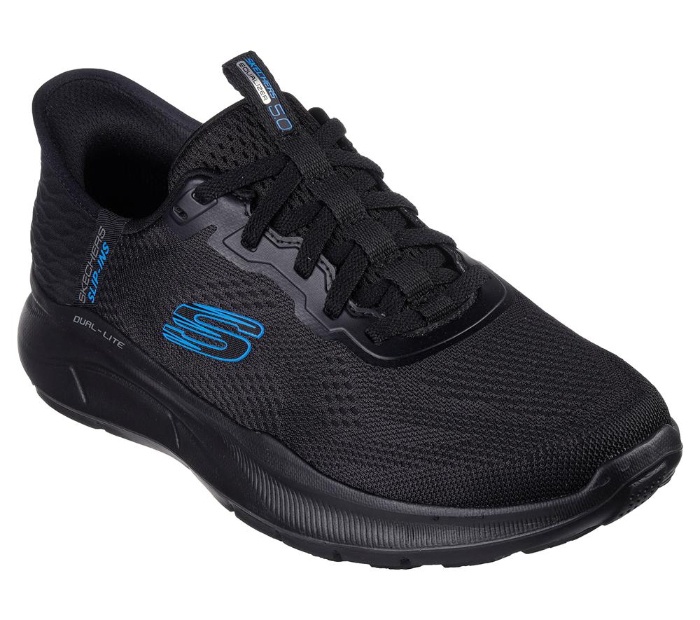 Men Skechers Slip-ins RF: Equalizer 5.0 - Standpoint Hands Free Slip Ins Black / Blue  USA |  4586-XDEIU