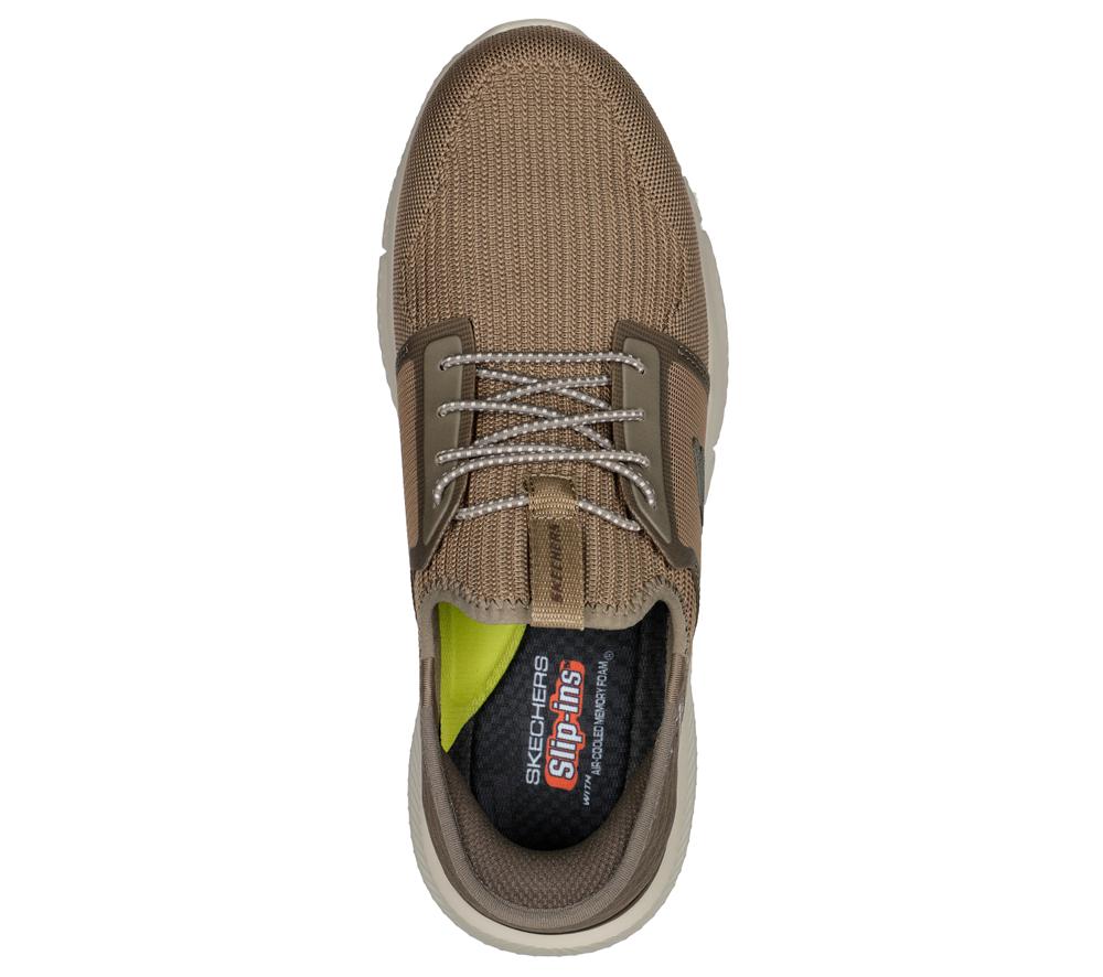 Men Skechers Slip-ins RF: Ingram - Brackett Slip On Shoes Taupe Brown  USA |  4107-LZCGM