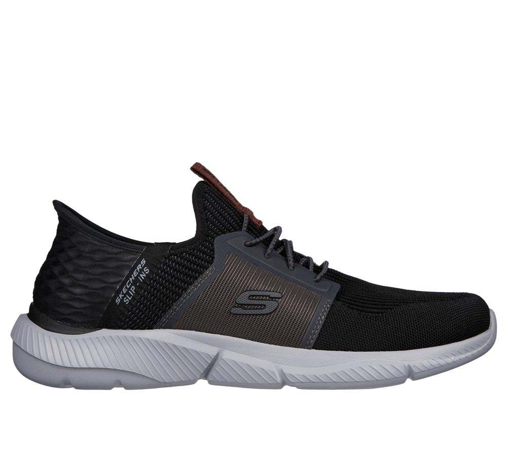 Men Skechers Slip-ins RF: Ingram - Brackett Slip On Shoes Black / Grey  USA |  1392-RAHXW