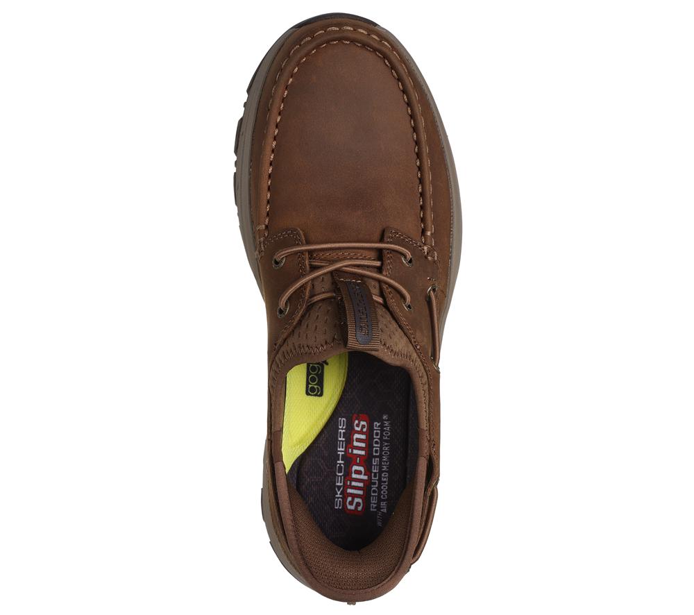 Men Skechers Slip-ins RF: Knowlson - Shore Thing Boat Shoes Desert Brown  USA |  9483-JTPOC