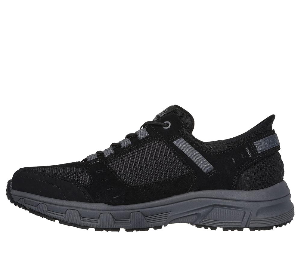 Men Skechers Slip-ins RF: Oak Canyon Slip On Shoes Black / Charcoal  USA |  6901-BCSNA