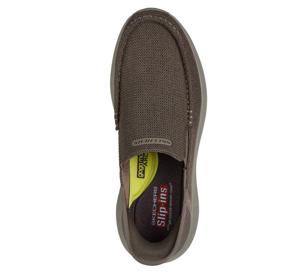 Men Skechers Slip-ins RF: Parson - Ralven Canvas Shoes Taupe Brown  USA |  2198-KEVYM