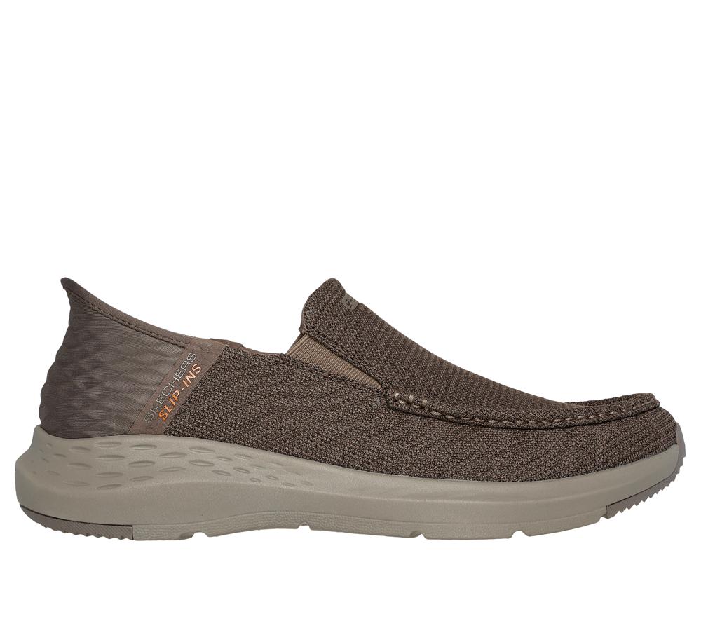 Men Skechers Slip-ins RF: Parson - Ralven Canvas Shoes Taupe Brown  USA |  2198-KEVYM