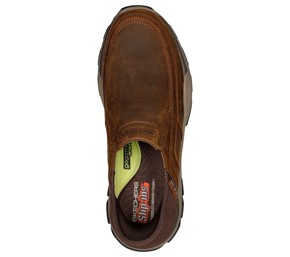 Men Skechers Slip-ins RF: Respected - Elgin Slip On Shoes Brown  USA |  7109-OTUFR