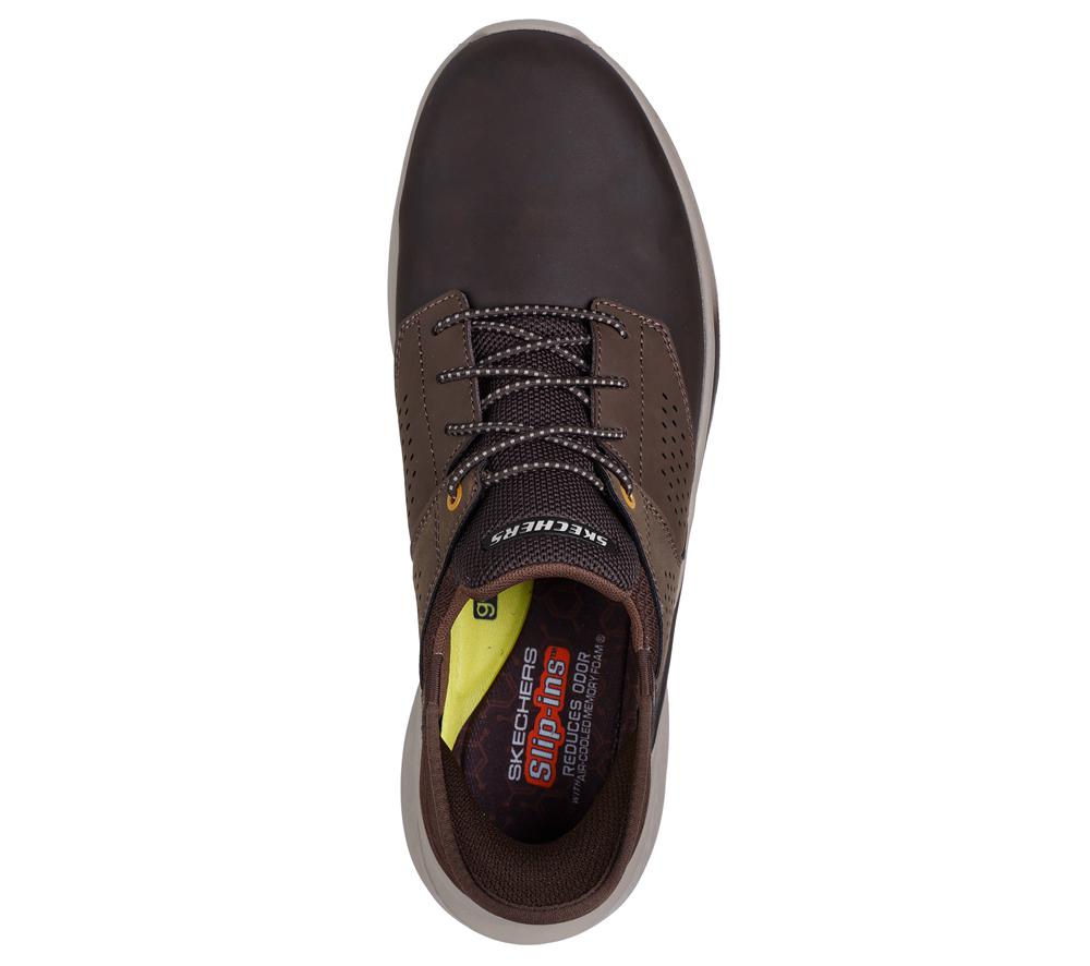 Men Skechers Slip-ins RF: Slade - Macklin Sneakers Chocolate Brown  USA |  7195-DYNFV